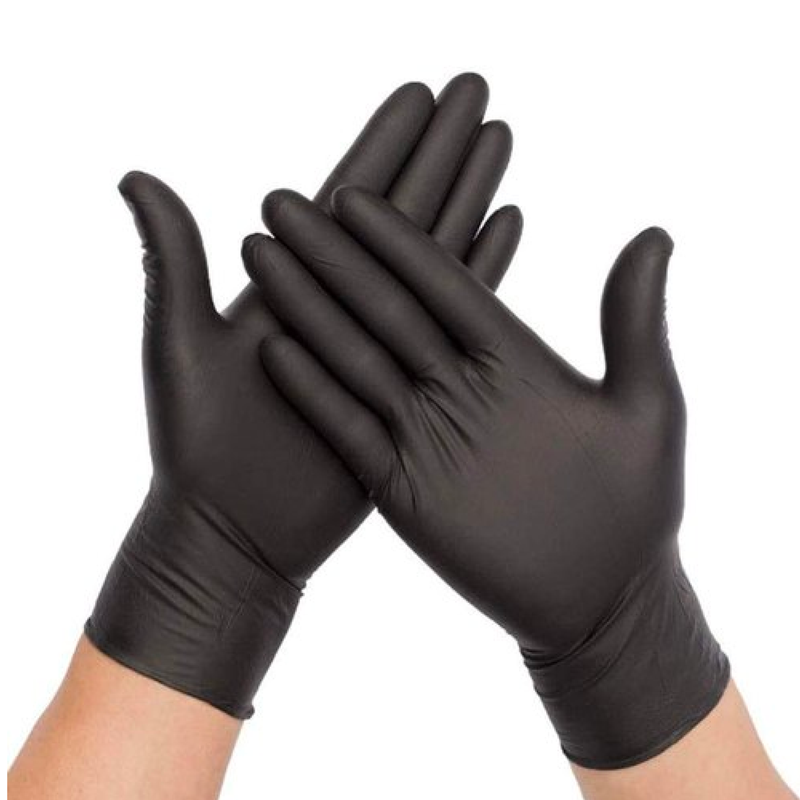 Bastion Premium Nitrile Gloves, Black, Powder Free, Micro Textured | 10 Boxes