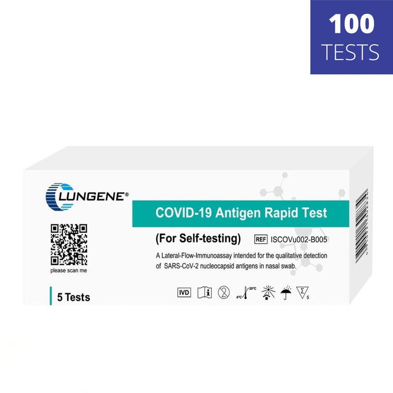 100 Pack | Clungene Covid-19 Rapid Antigen Test (Nasal Swab)