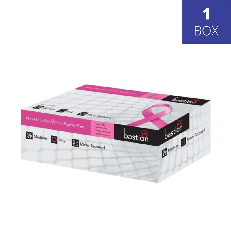 Bastion Nitrile Ultra Soft Pink, Powder Free, Micro Textured | 1 Box