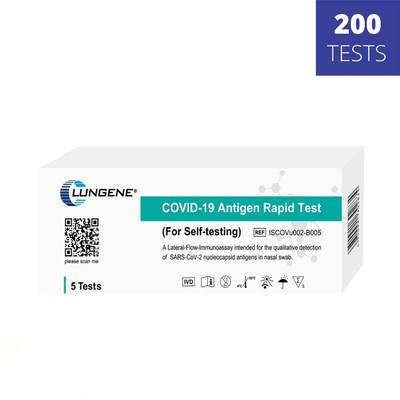 200 Pack | Clungene Covid-19 Rapid Antigen Test (Nasal Swab)